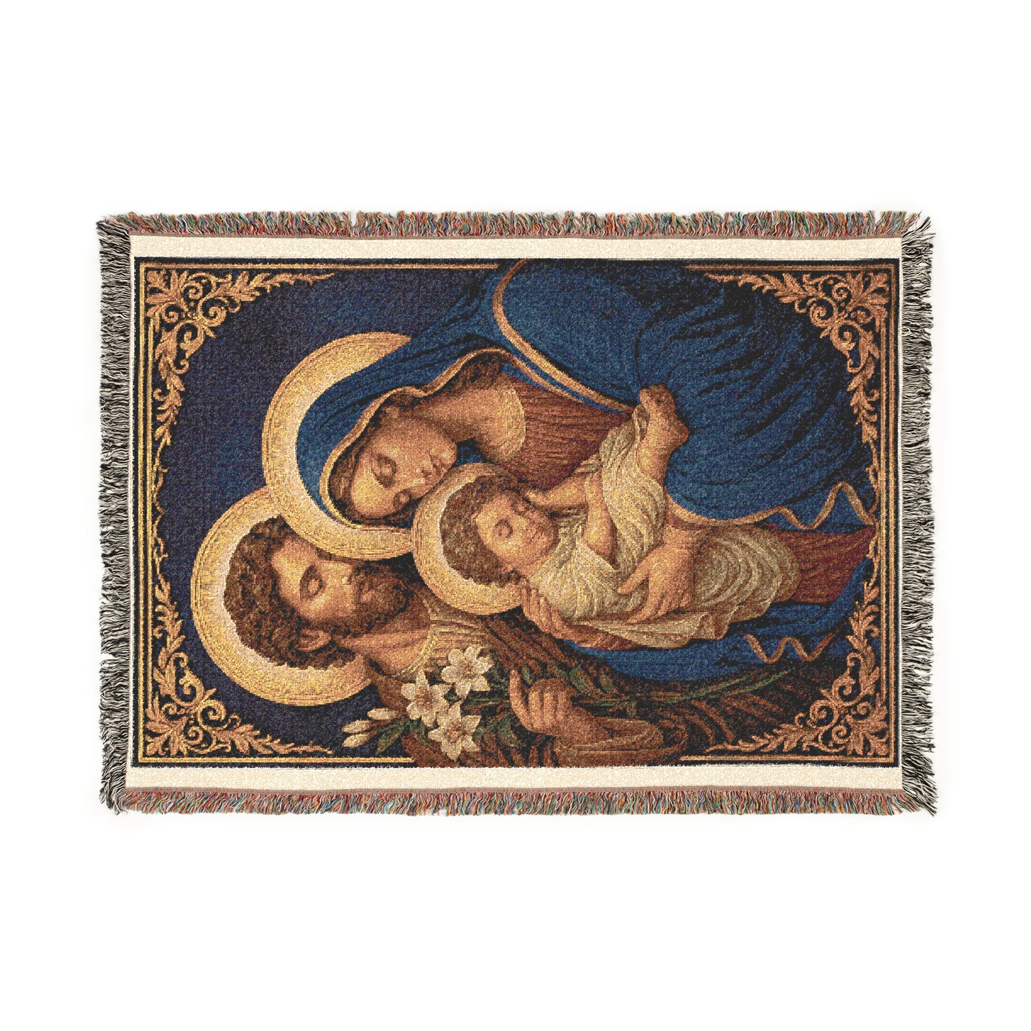 Sacred Icon Decorative Blanket – Holy Family Woven Throw