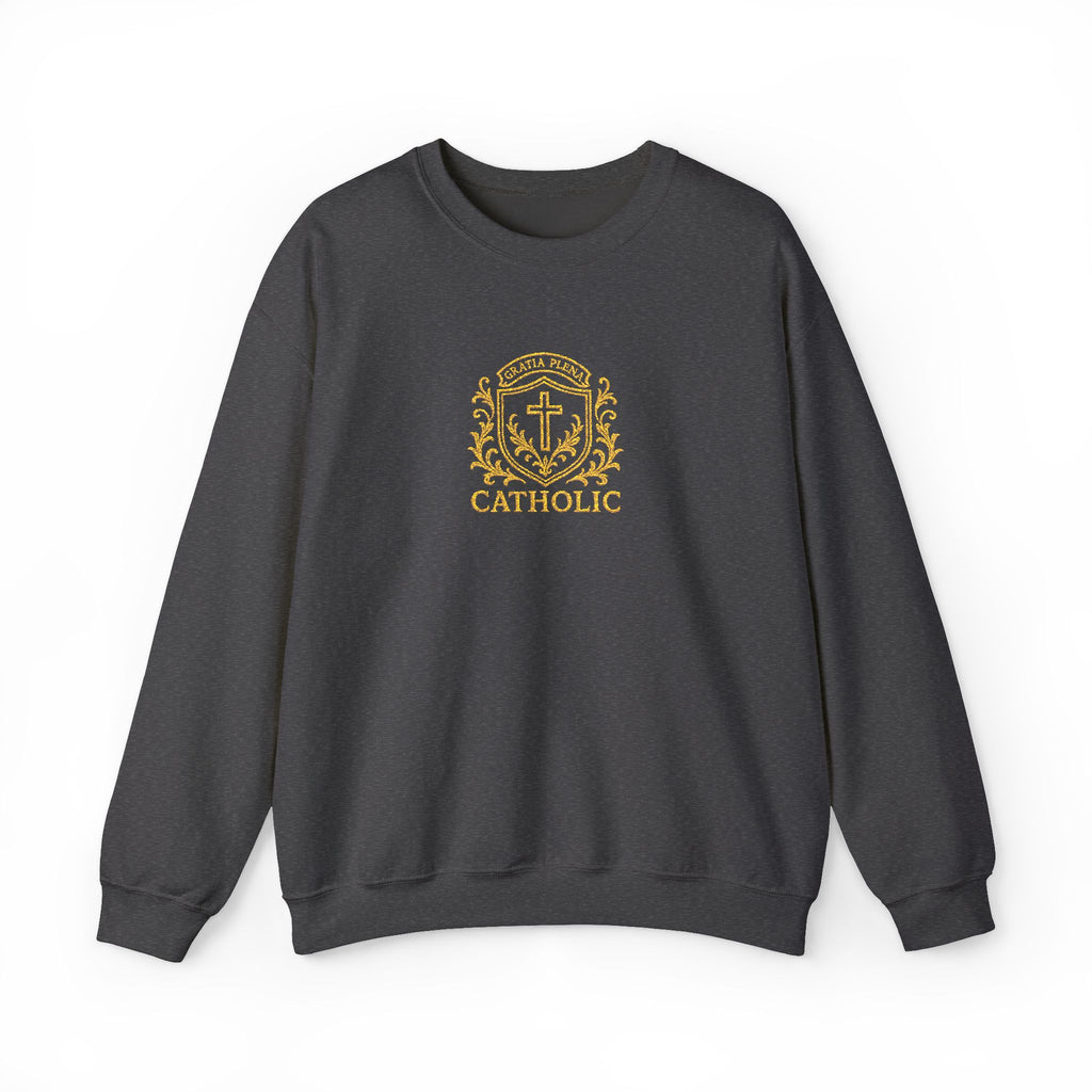 "Gratia Plena" Luxury Embroidered Crewneck Sweatshirt