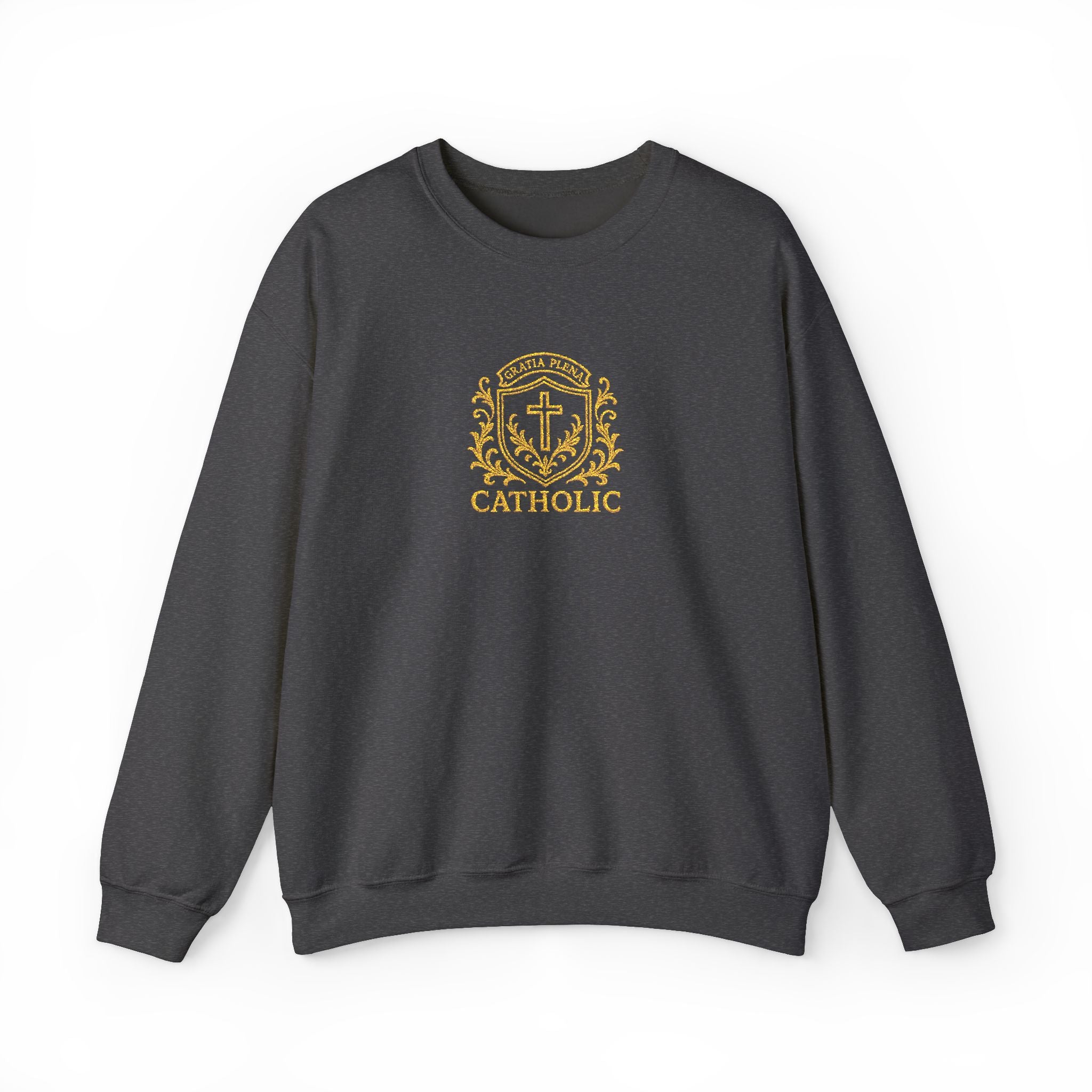 "Gratia Plena" Luxury Embroidered Crewneck Sweatshirt