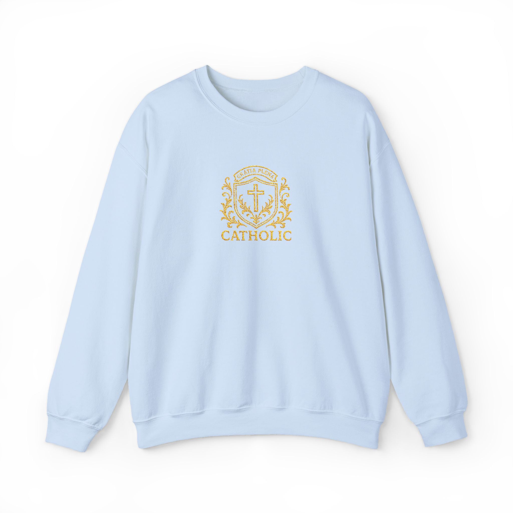 "Gratia Plena" Luxury Embroidered Crewneck Sweatshirt