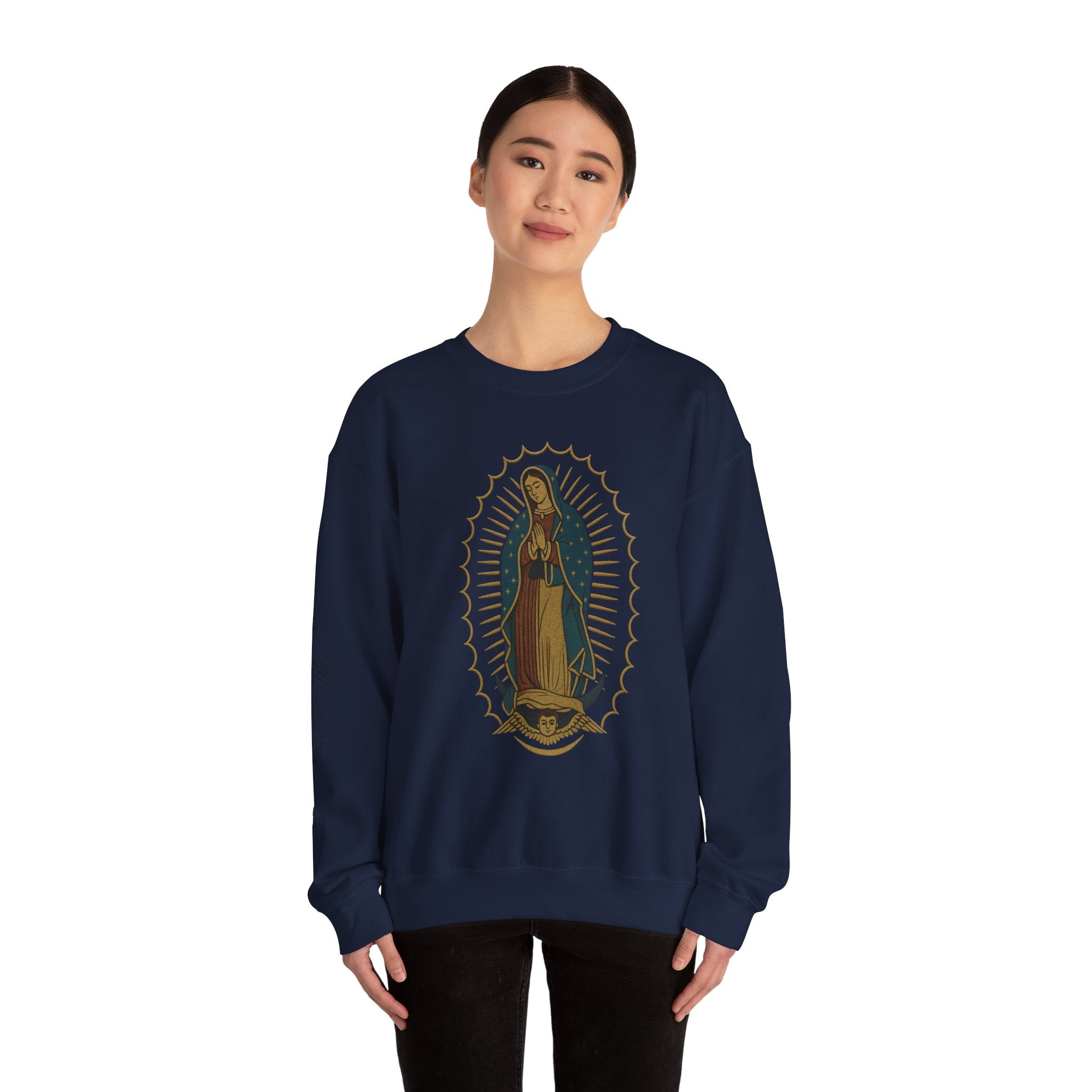 Our Lady of Guadalupe Luxury DTG Printed CrewneckSweatshirt