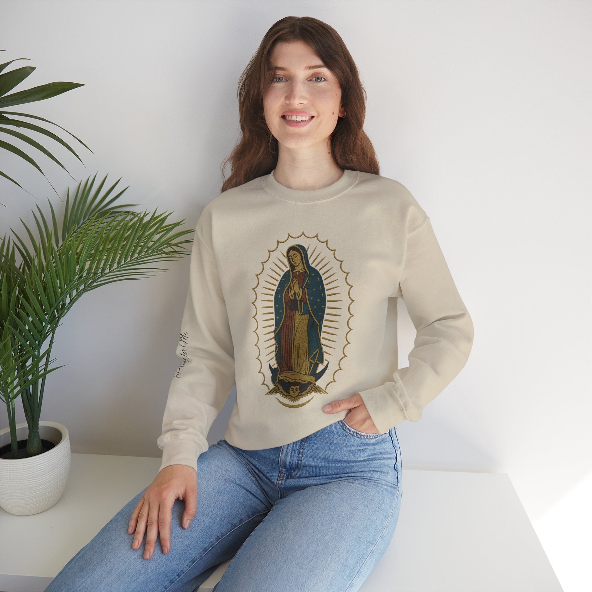 Our Lady of Guadalupe Luxury DTG Printed CrewneckSweatshirt