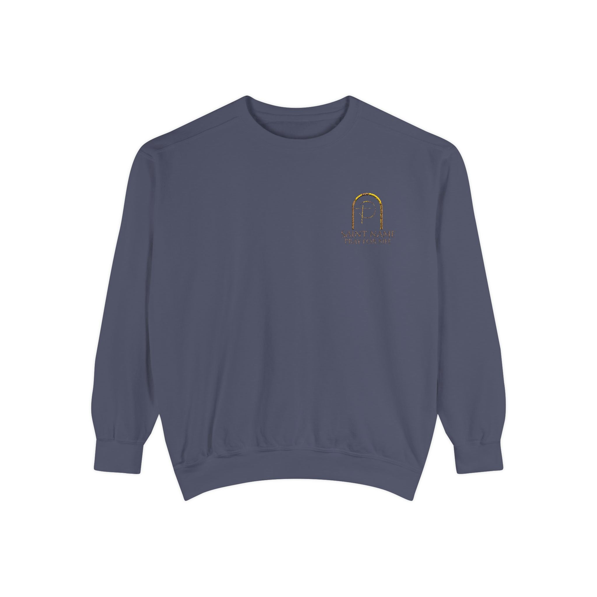 Personalized Luxe Cozy Fleece Prayers in Thread Subtle Elegance Gold Arch Crewneck Pullover