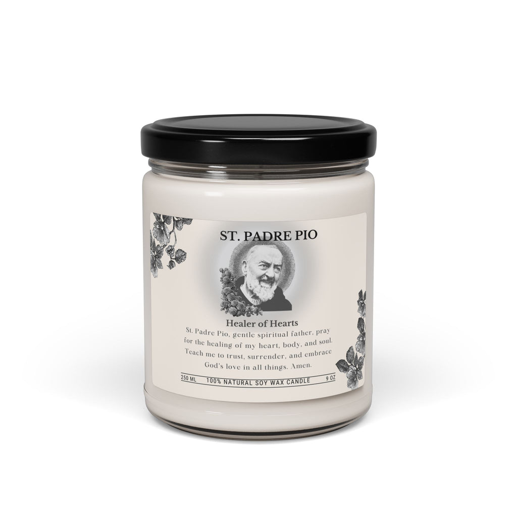 St. Padre Pio Scented Soy Candle — 9oz Devotional ‘Healer of Hearts’ Jar