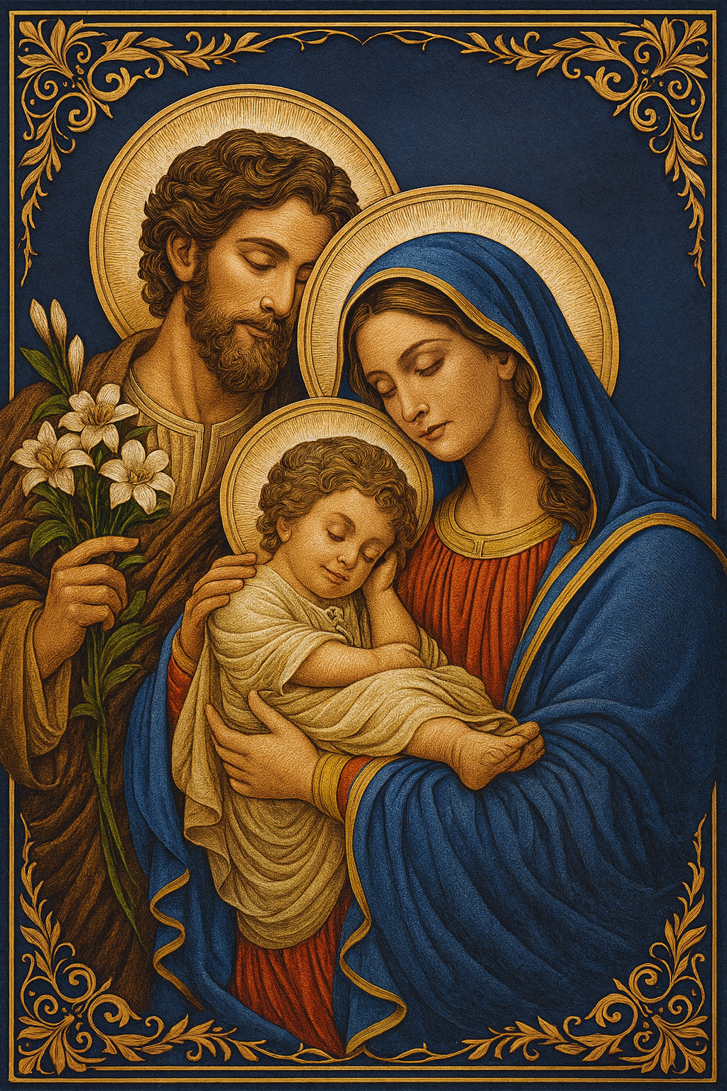 Sacred Icon Decorative Blanket – Holy Family Woven Throw