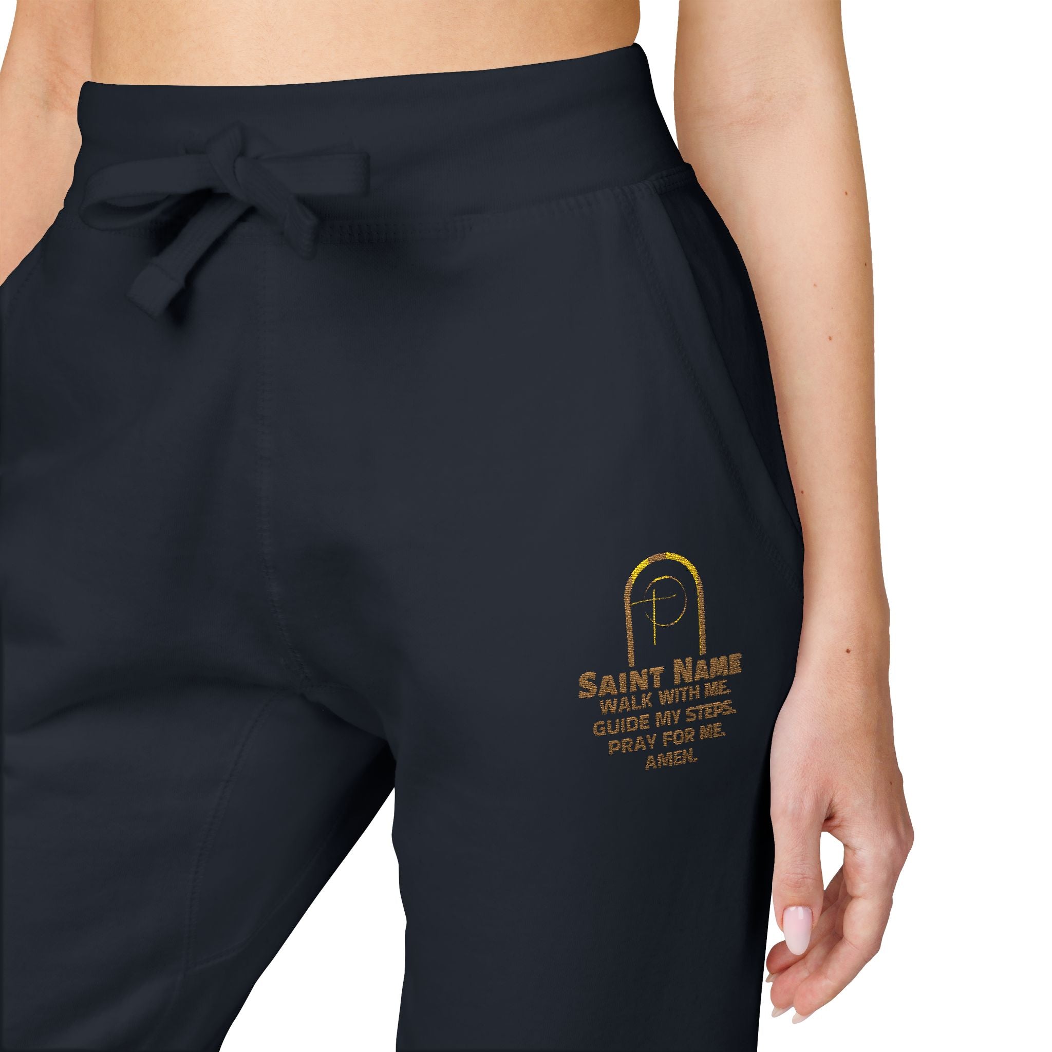Personalized Luxe Cozy  Prayers in Thread Gold Arch Jogger