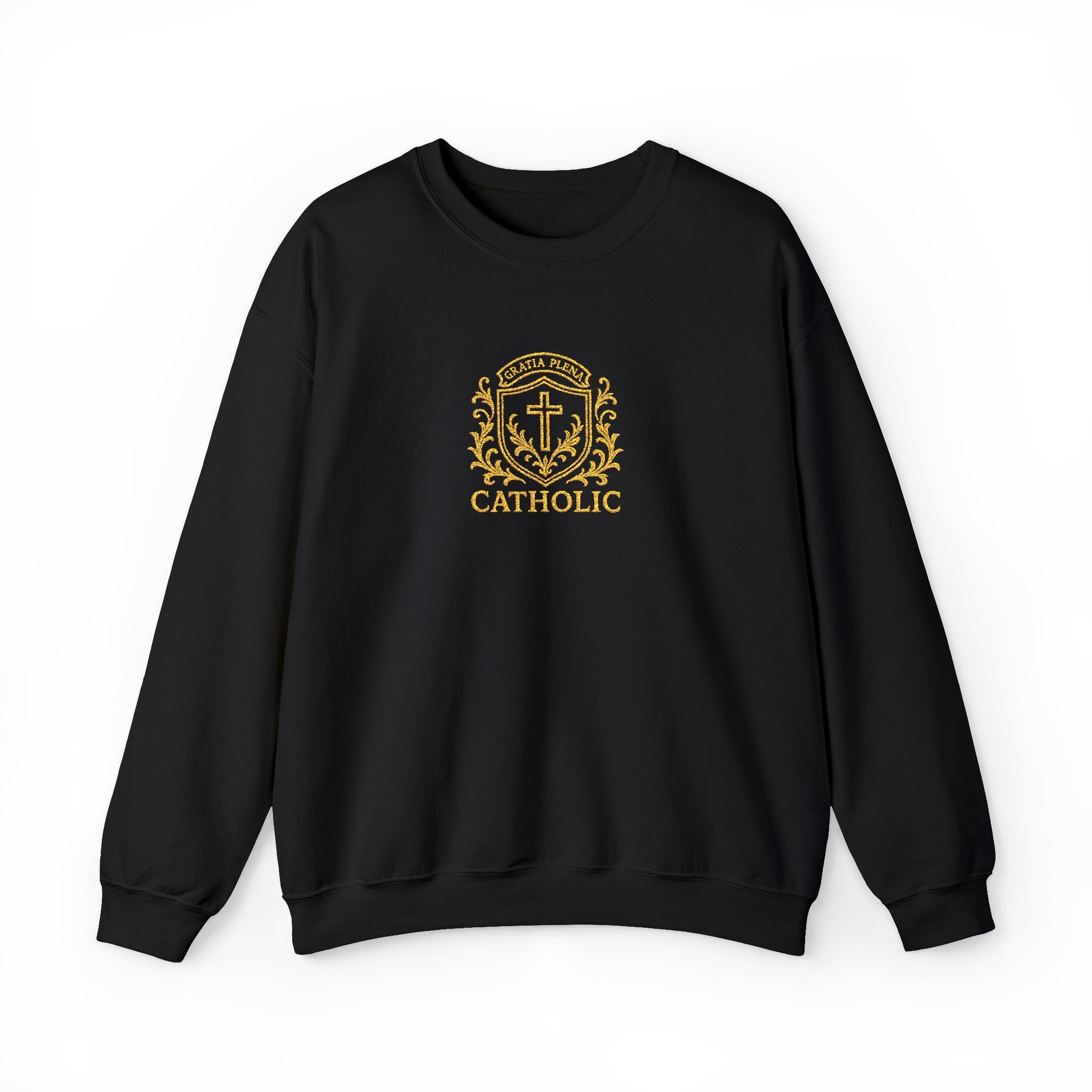 "Gratia Plena" Luxury Embroidered Crewneck Sweatshirt