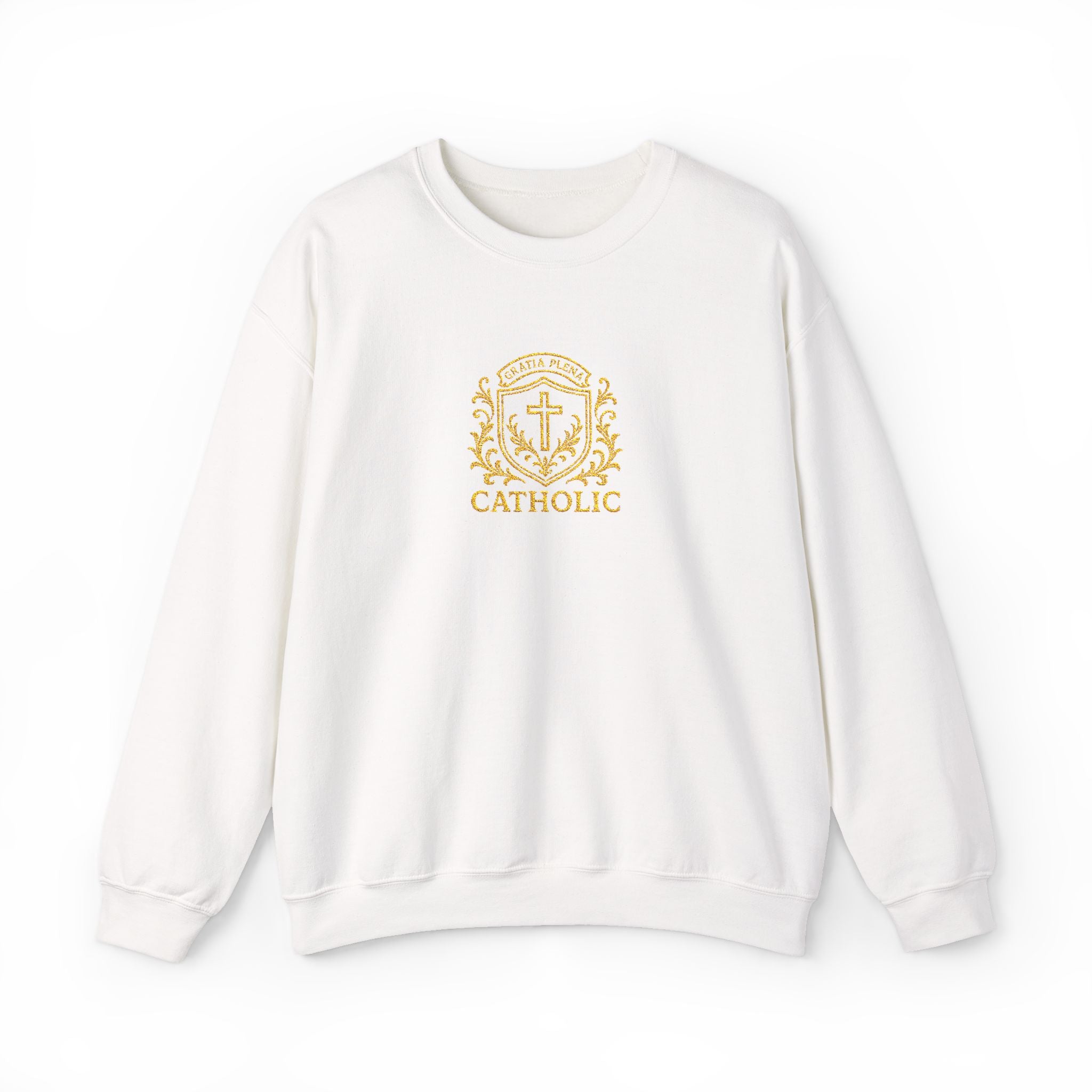 "Gratia Plena" Luxury Embroidered Crewneck Sweatshirt