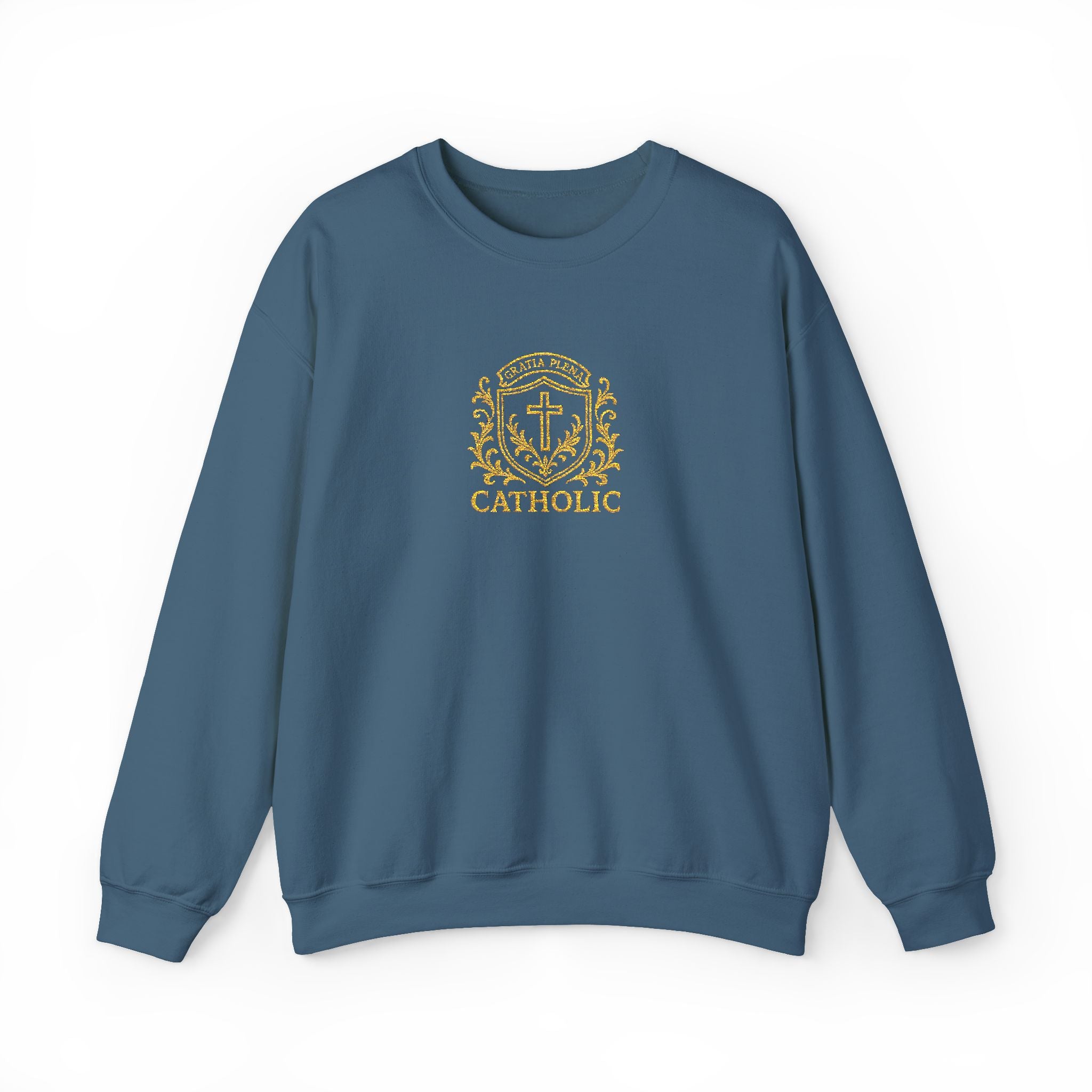 "Gratia Plena" Luxury Embroidered Crewneck Sweatshirt