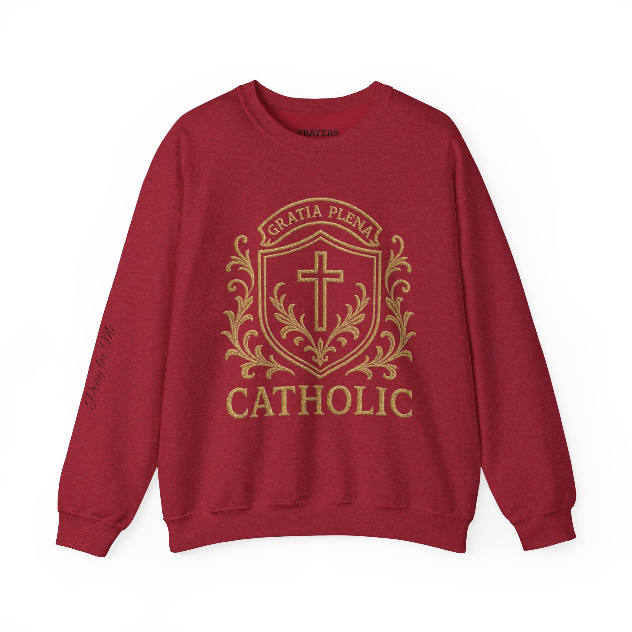 Catholic Luxury Crewneck Sweatshirt – “Gratia Plena” Emblem