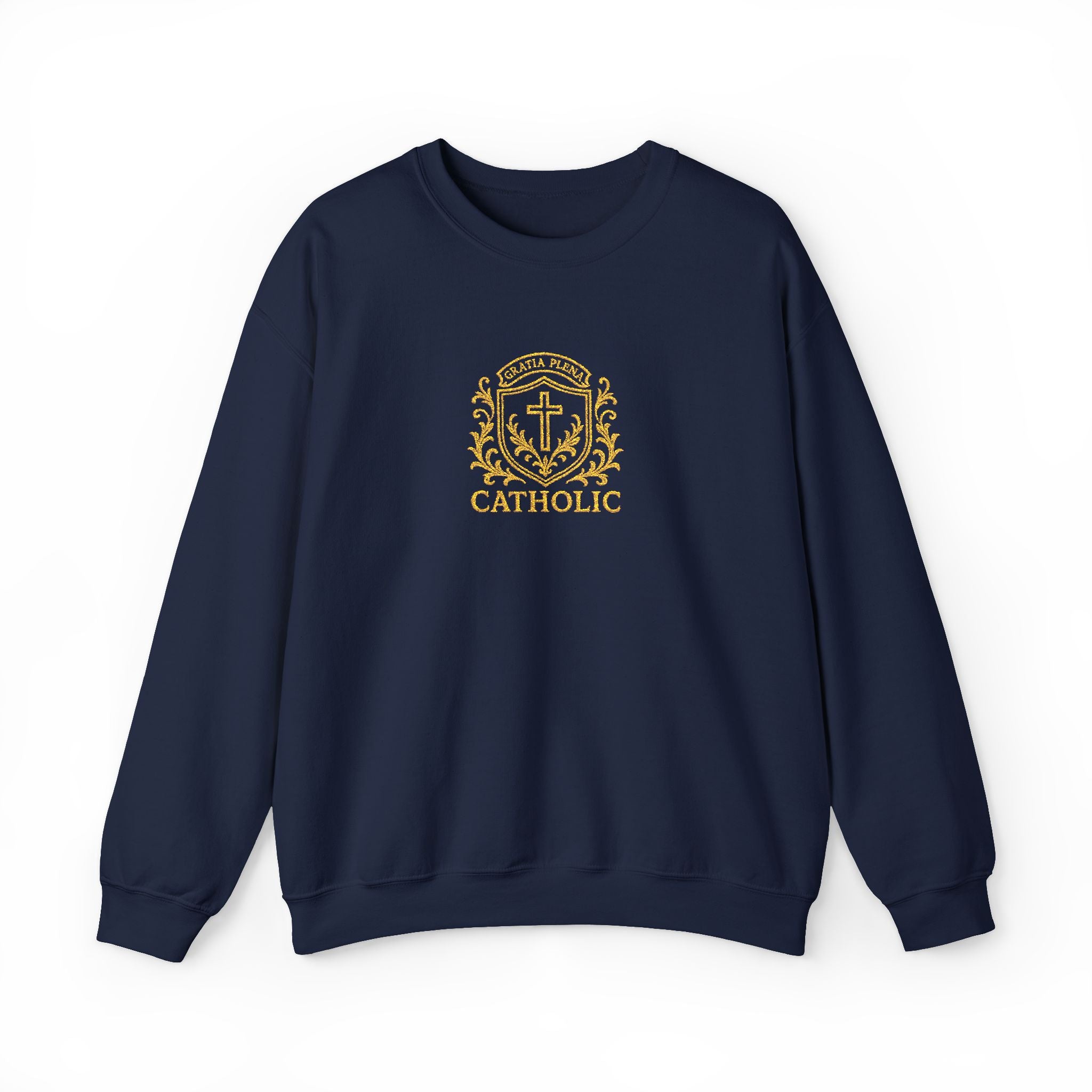 "Gratia Plena" Luxury Embroidered Crewneck Sweatshirt