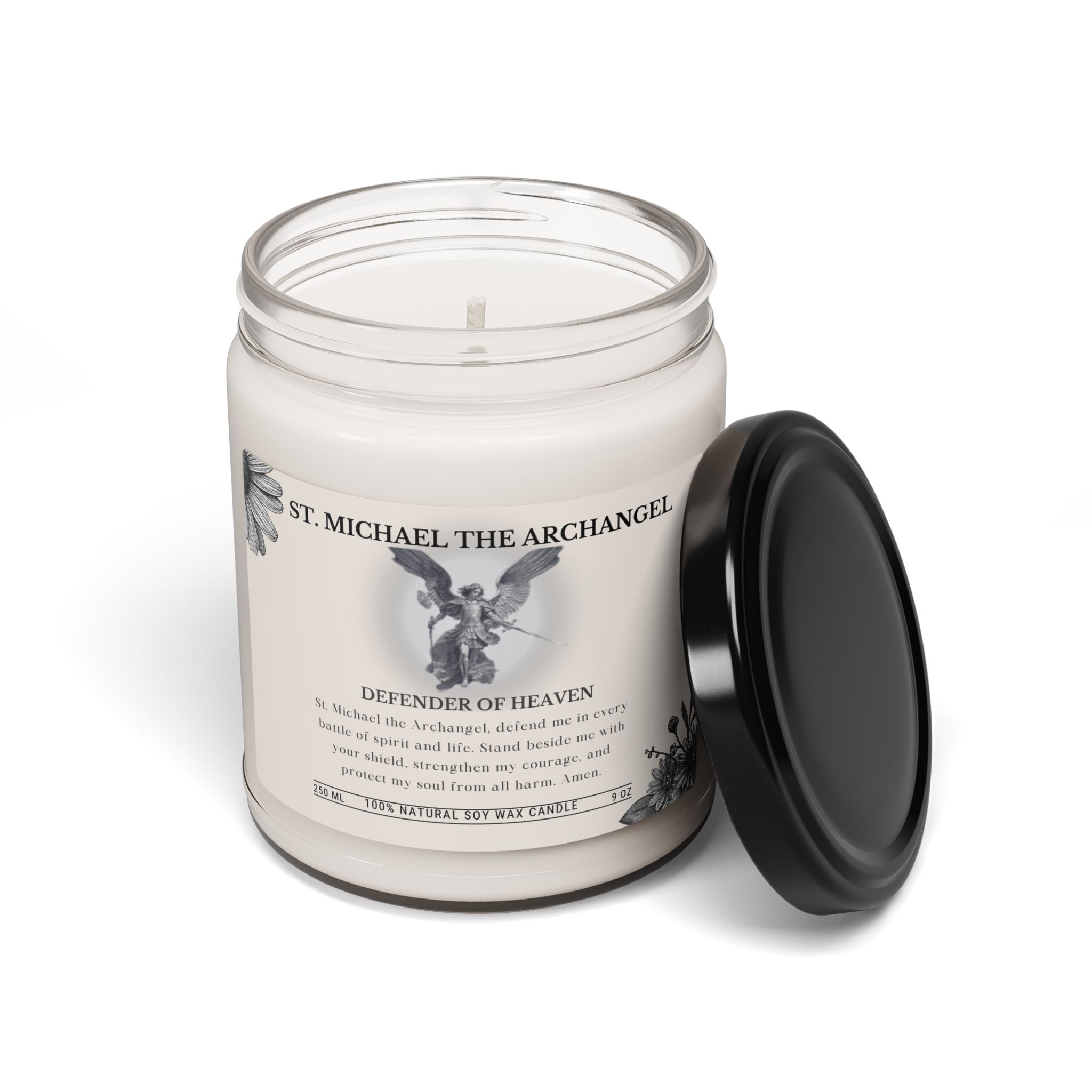 St. Michael the Archangel 9oz Scented Soy Candle — Defender of Heaven Prayer Candle