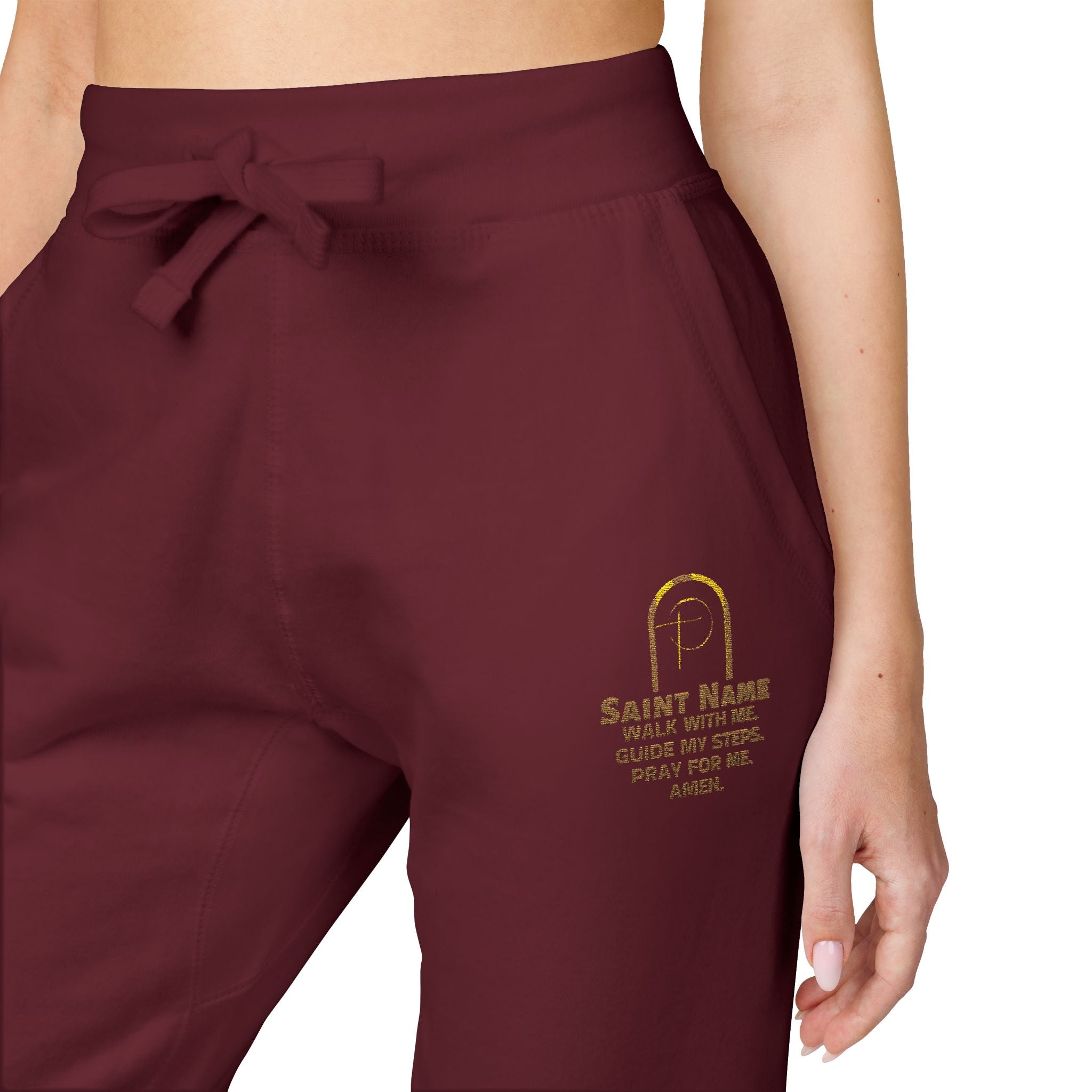 Personalized Luxe Cozy  Prayers in Thread Gold Arch Jogger