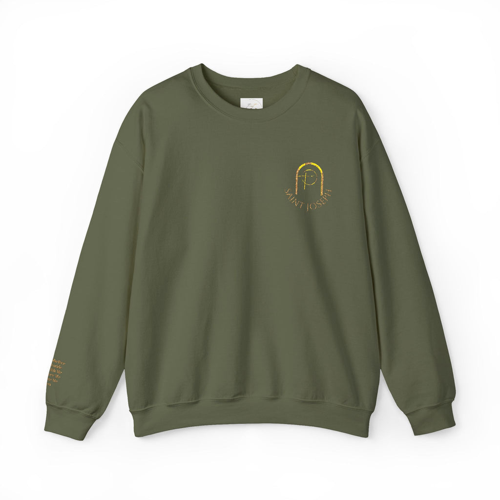 Saint Joseph Cozy Fleece Crewneck Prayers in Thread Luxe Collection