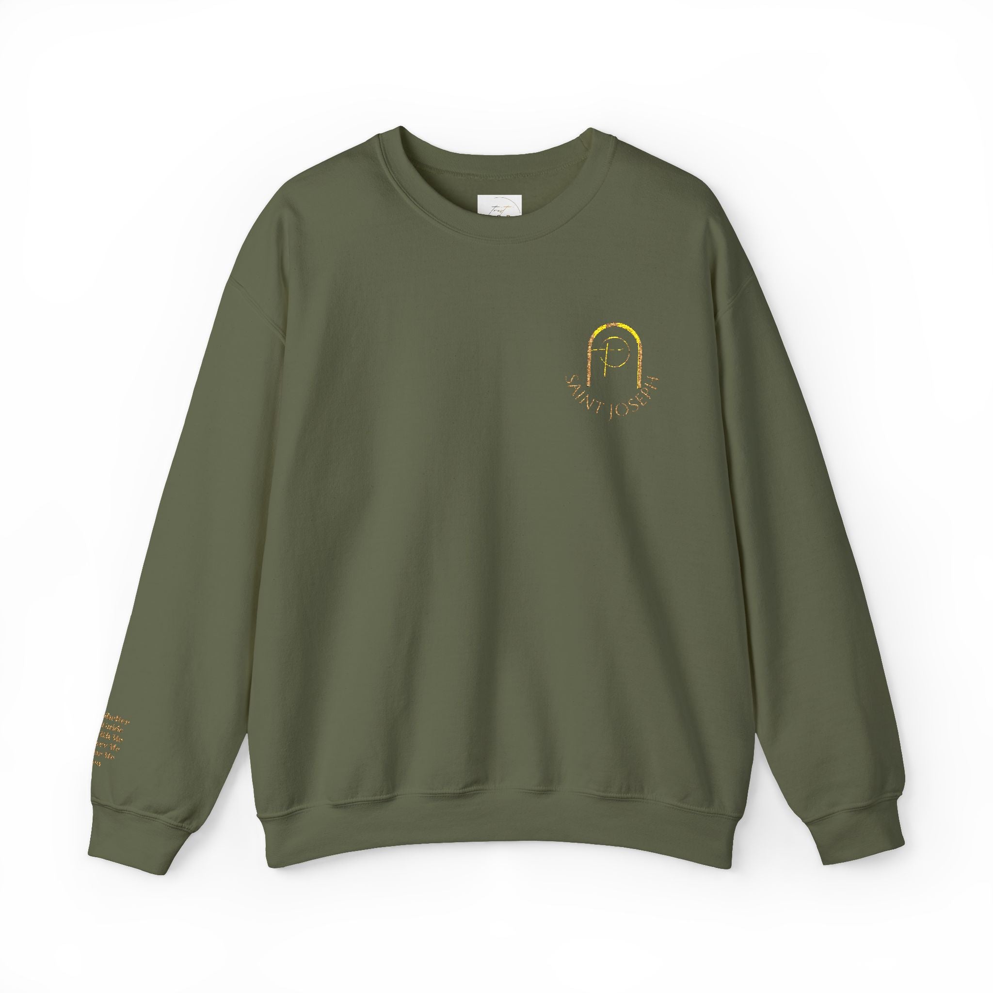 Saint Joseph Cozy Fleece Crewneck Prayers in Thread Luxe Collection