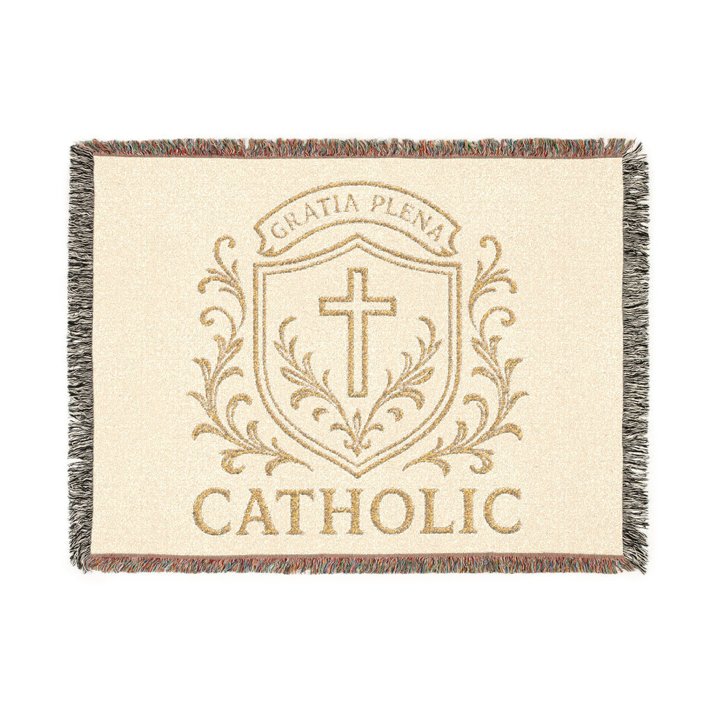 Catholic Crest Woven Blanket