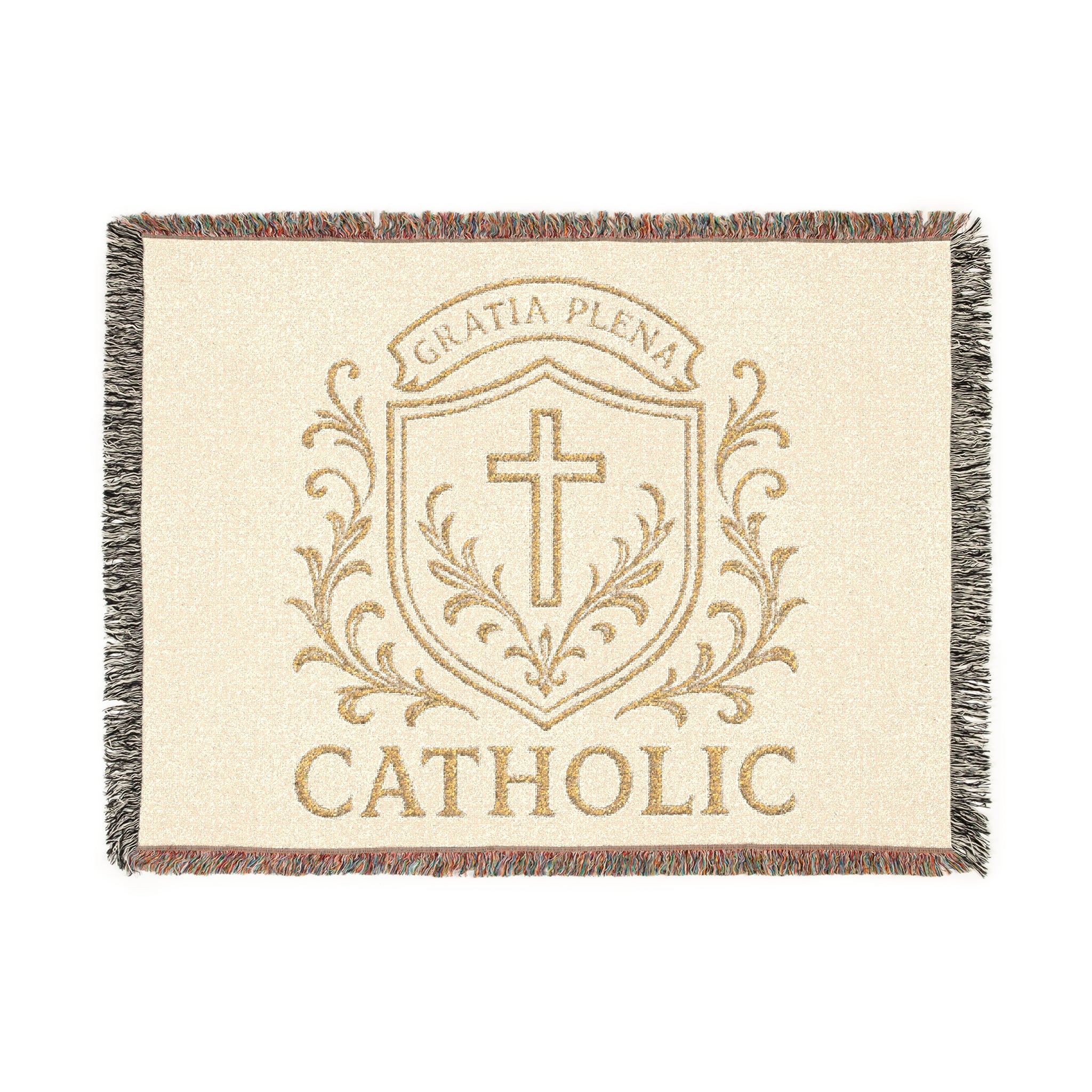 Catholic Crest Woven Blanket