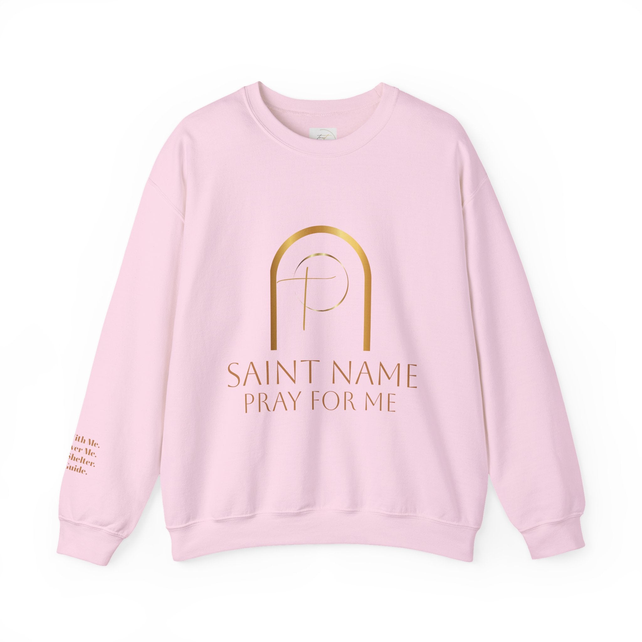 Personalized Luxe Cozy Fleece Prayers in Thread Gold Arch Crewneck Pullover